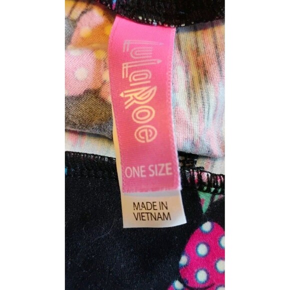 Lularoe‎ NWOT Women's Green Minnie Mouse One Size Leggings - Picture 3 of 4